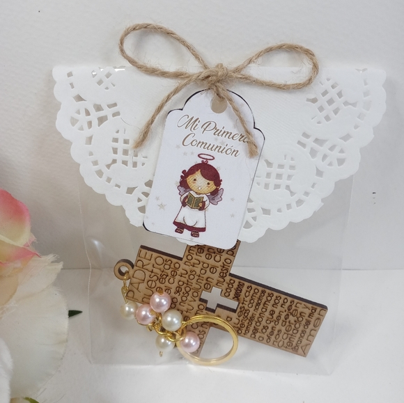 Keychain cross Our Father baptism party favors. First communion keychain cross - Picture 11 of 15